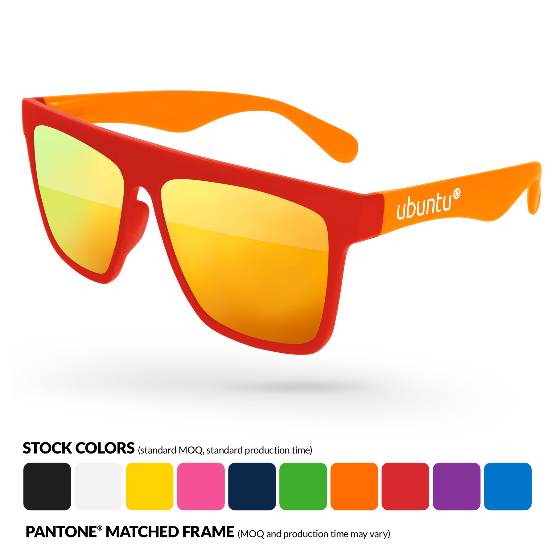 2-Tone Laser Mirror Sunglasses w/ Temple Imprint 17
