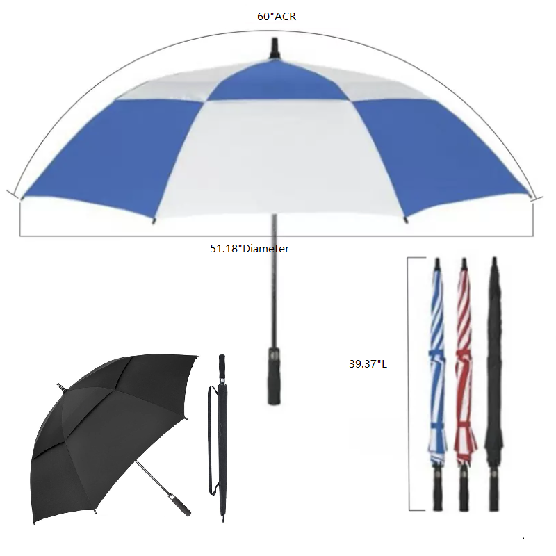 Wind-Vented Automatic Golf Umbrella (60" Arc) 1