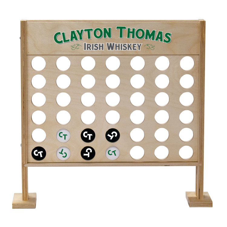 Four In A Row Game Small Tabletop Printed Header and Pucks