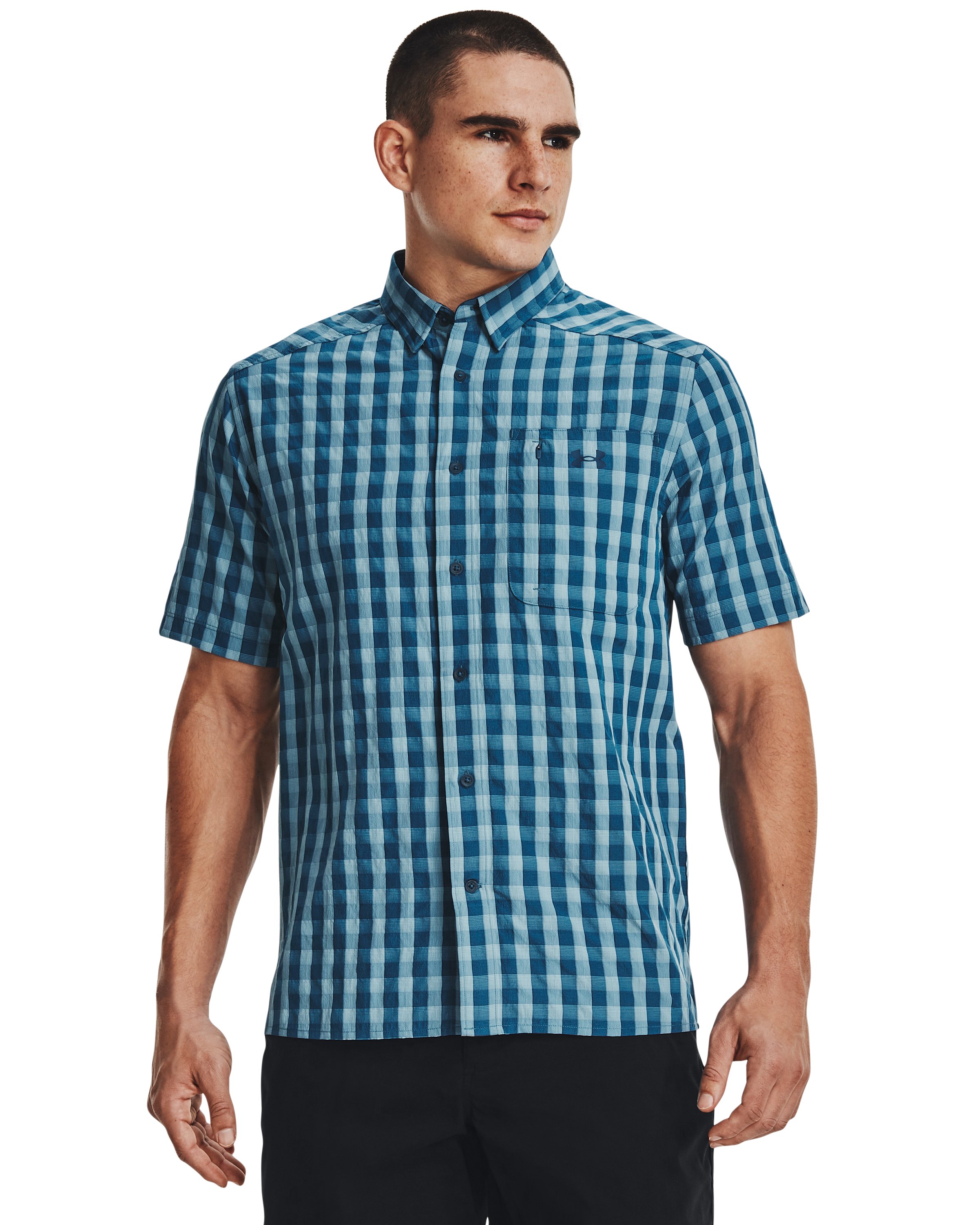 UA Drift Tide 2.0 Plaid Men's Short Sleeve 7