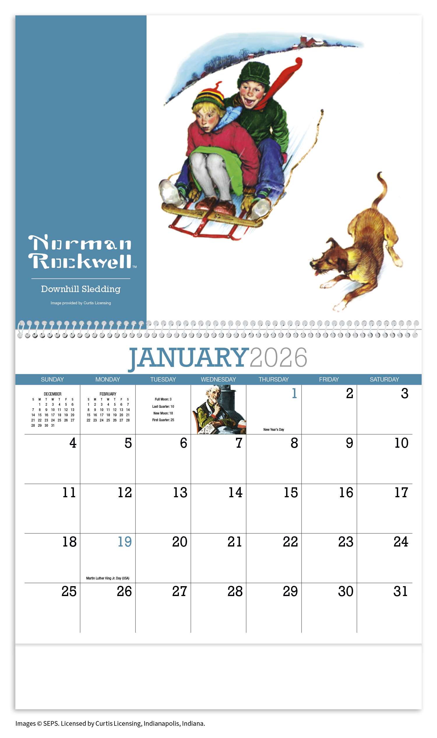 HotLine® Products Norman Rockwell Appointment Calendar - Spiral 18