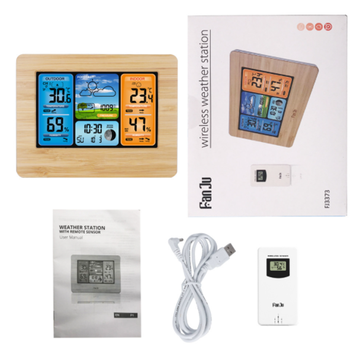 Wireless Colorful Display Weather Station with Outdoor Sense 7