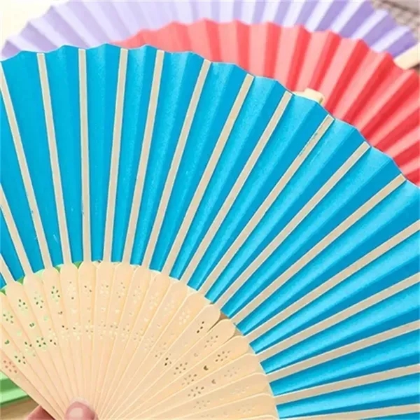 Colorful Bamboo Hand Fan - Foldable Eco-Friendly Design 4