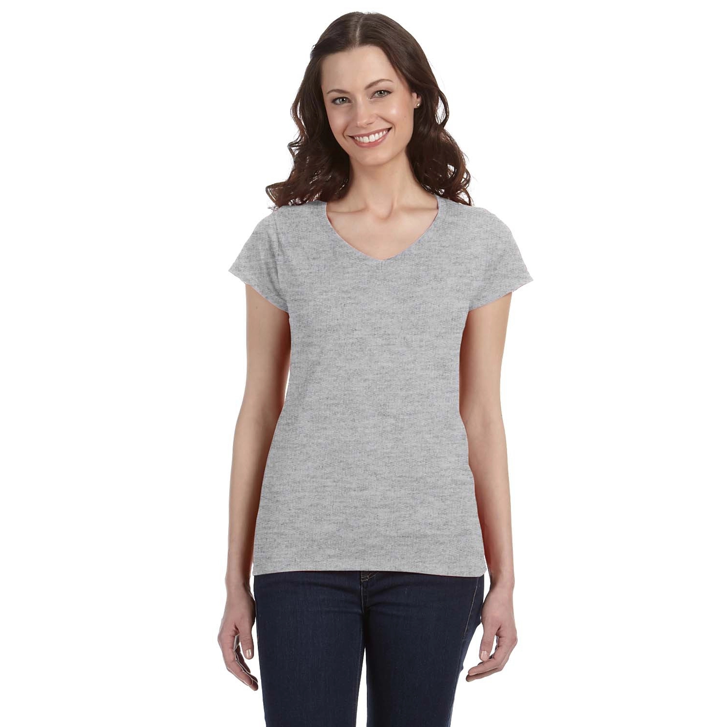 Gildan ladies' Softstyle 4.5 oz Fitted V-Neck T-Shirt 9