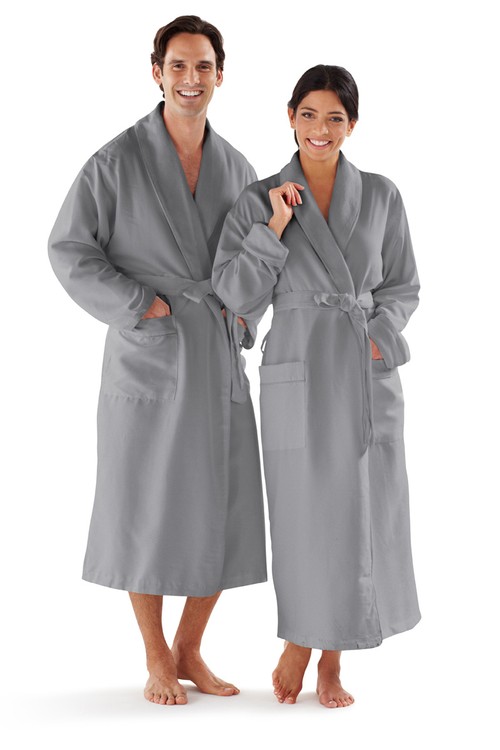 Microfiber Shawl Collar Bathrobe w/ french terry lining 8