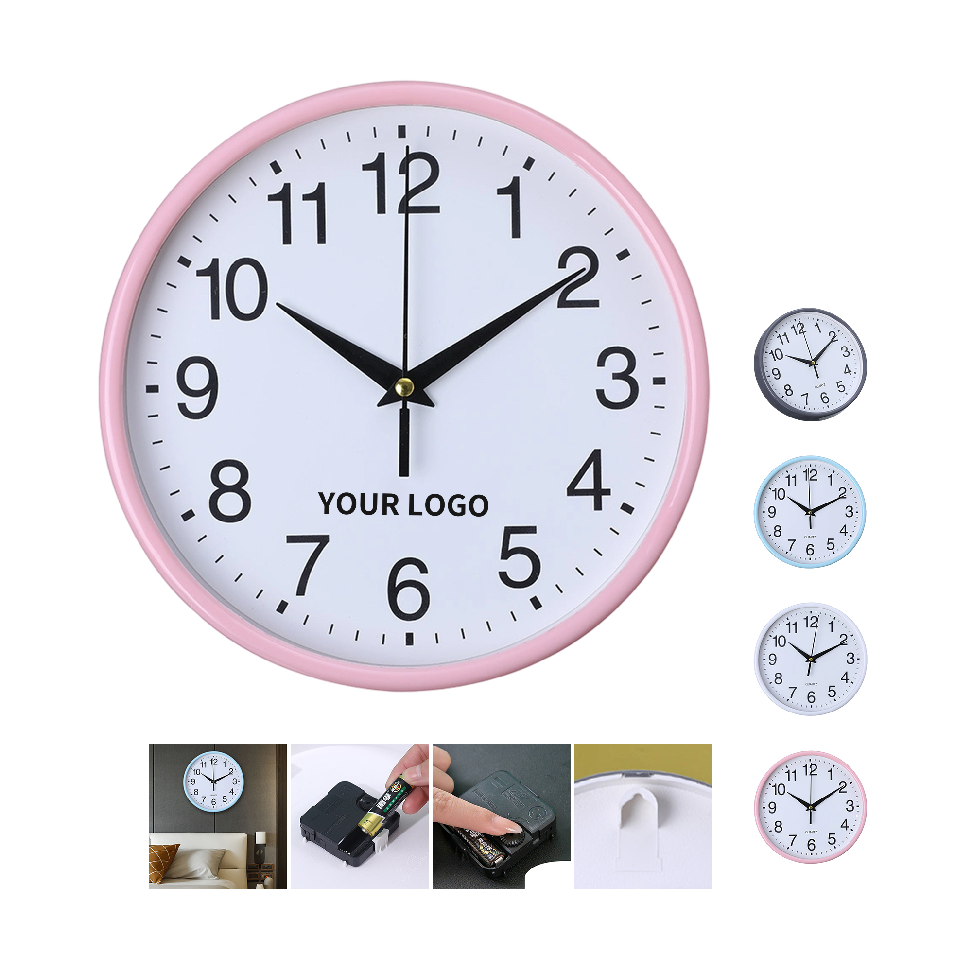 Plastic Wall Clock 12" Size With Custom Face 3