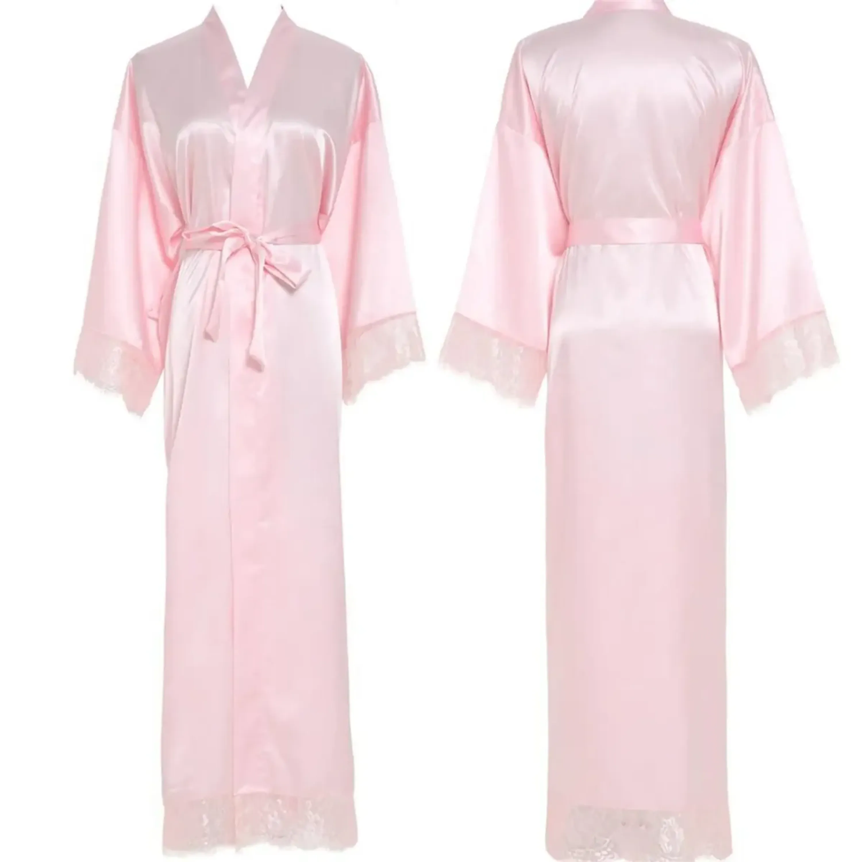 Women's Satin Robe Silk Pajamas Nightwear 3