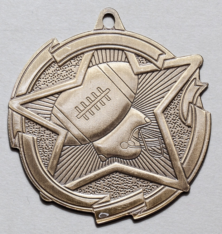 Football Star Medal 2-3/8" 2