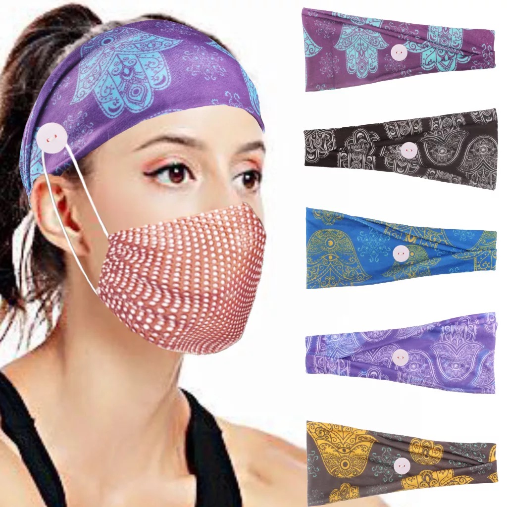 Headband with Buttons for Masks 2