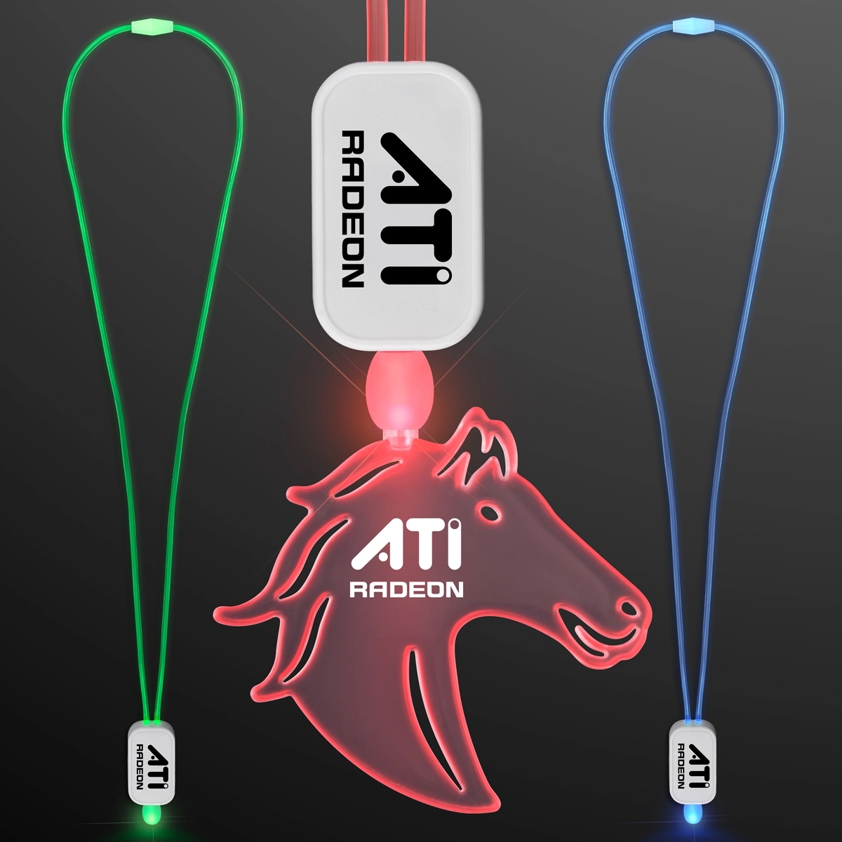 LED Neon Lanyards with Acrylic Horse Pendant 5
