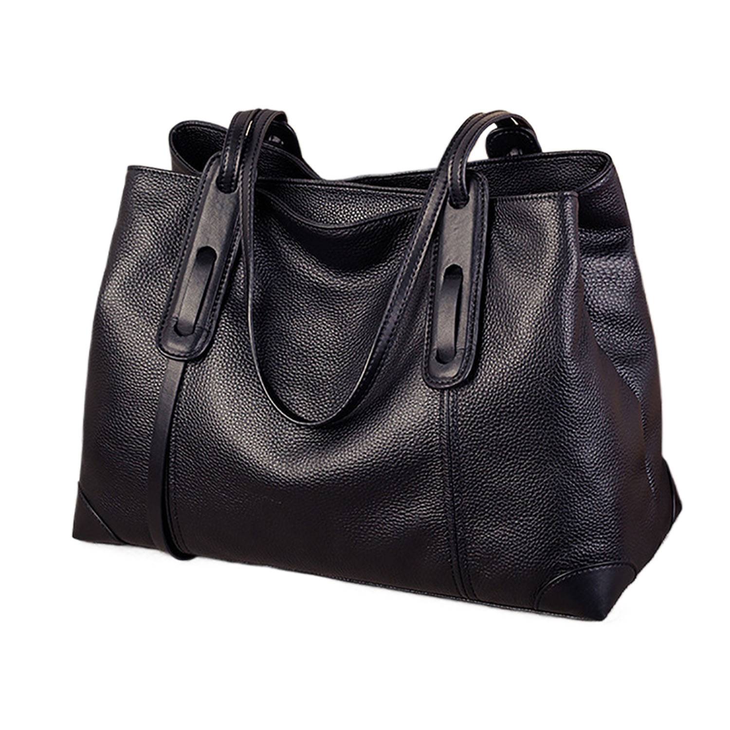 Geniune Leather Commuter Tote Bag, custom tote bag with logo imprint 1