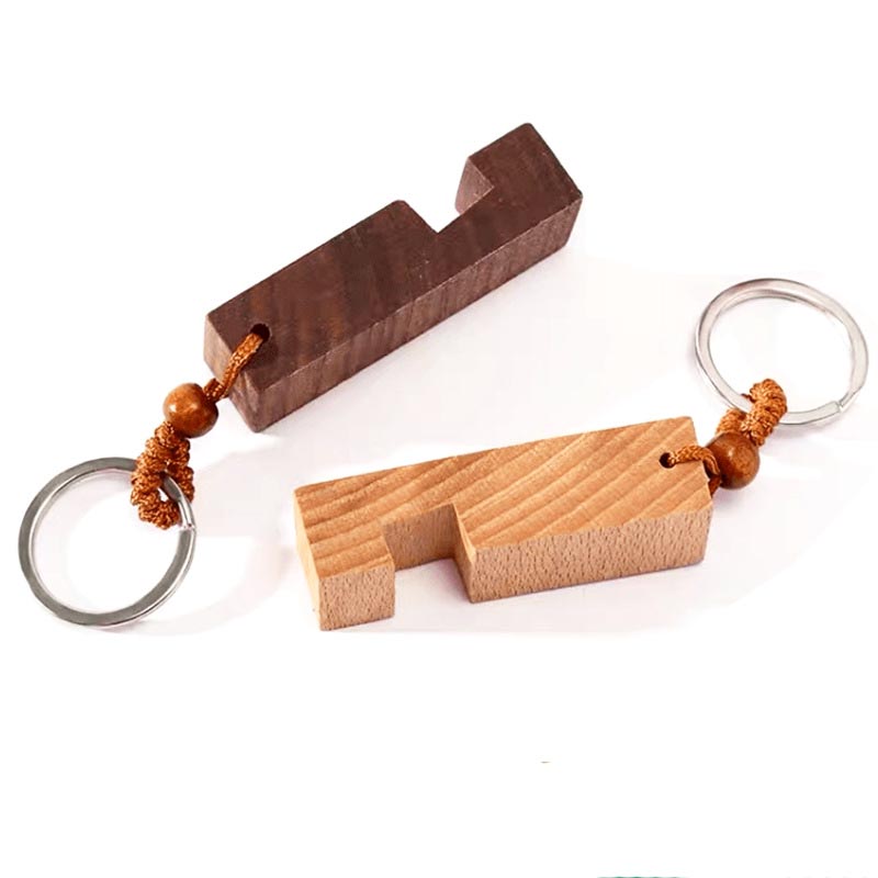 Wood Phone Stand With Key Chain 2
