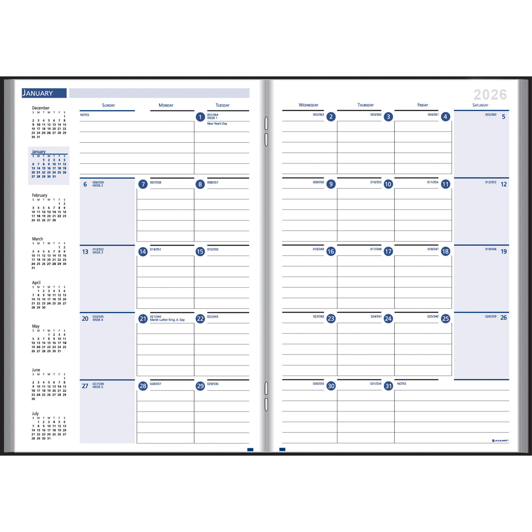 Ruled Monthly Format Stitched To Cover Desk Planner: 32 Page Planner 2027: 32 Page Planner 2026 4