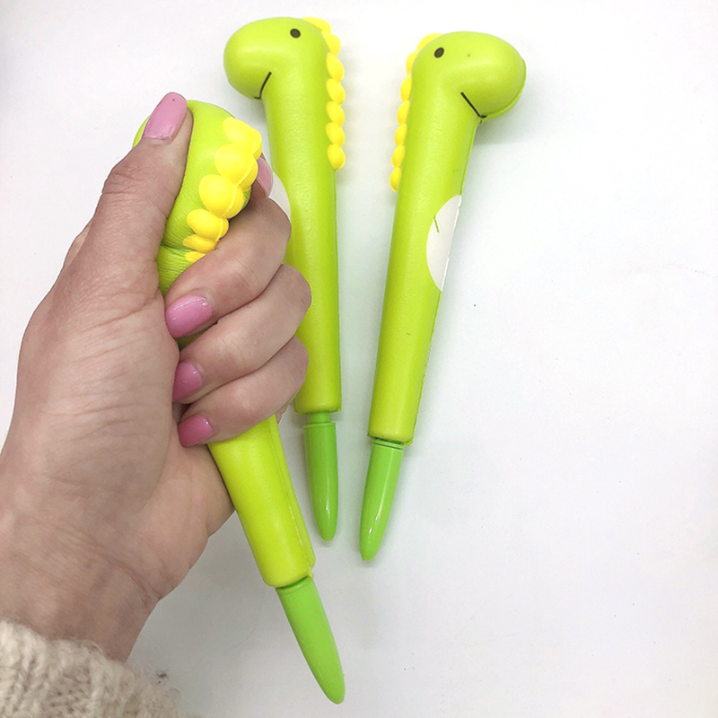 2 in 1 Cartoon Dinosaur Ball Pen and Squeeze Toy 2