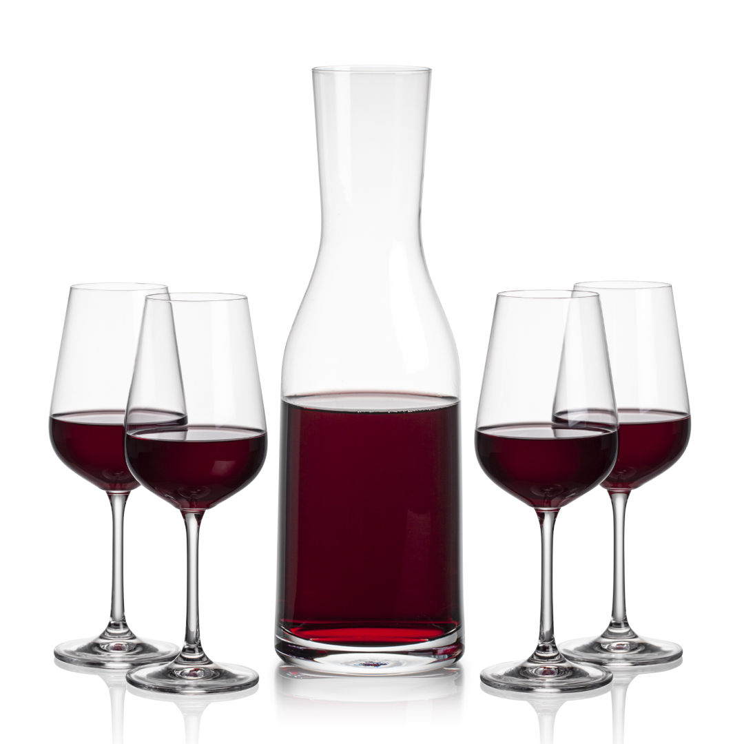 Caldmore Carafe & Laurent Wine, custom glassware with logo imprint 11