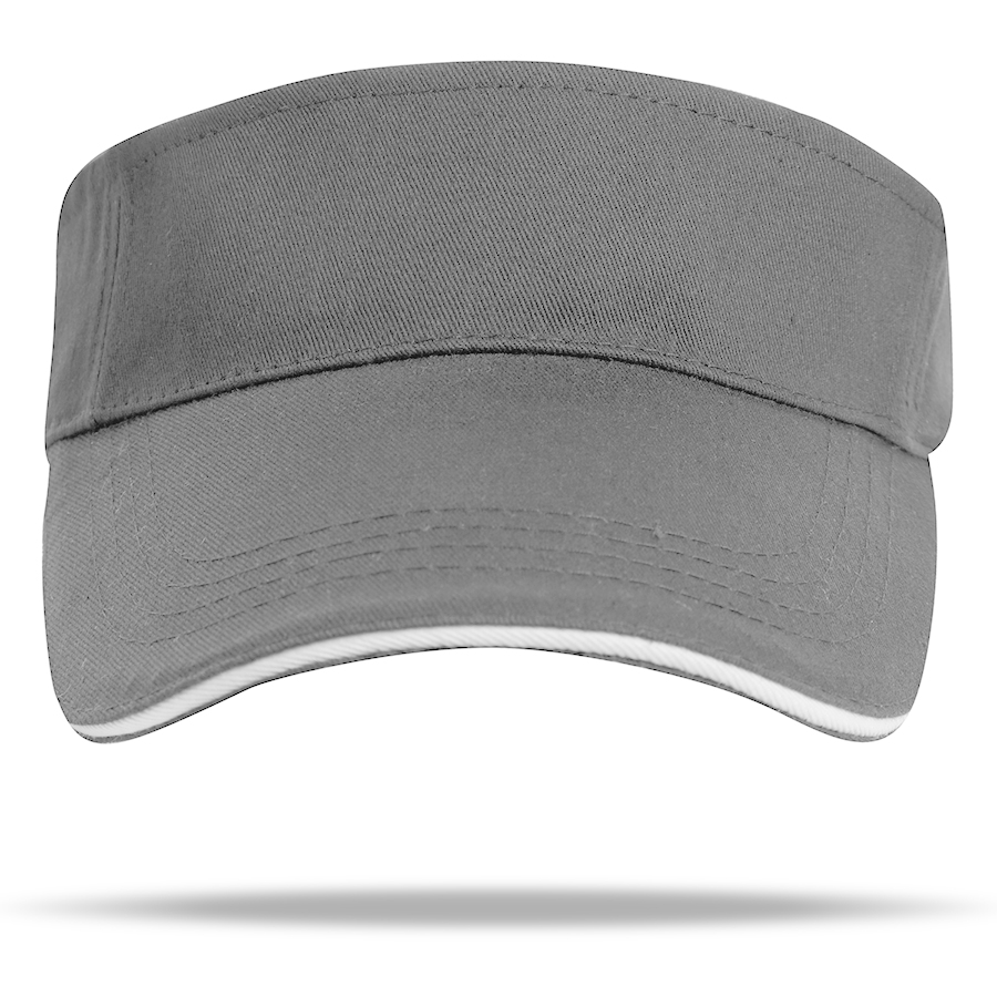 Stock Solid Color Poly Cotton Visor, Hook-And-Loop Fastener 6