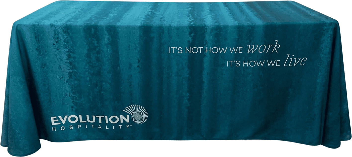 Table Cover 6' Table Throw - Polyester - Custom Printed 3