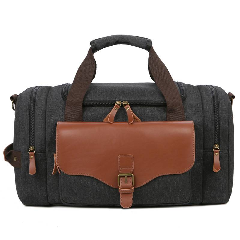 Canvas Large Capacity Leather Travel Duffel Bag 2