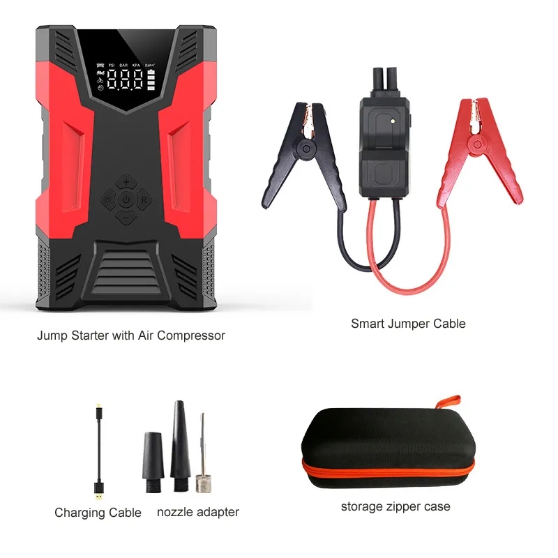 15000mAh Jump Starter w/ 150PSI Digital Auto Tire Inflator 6
