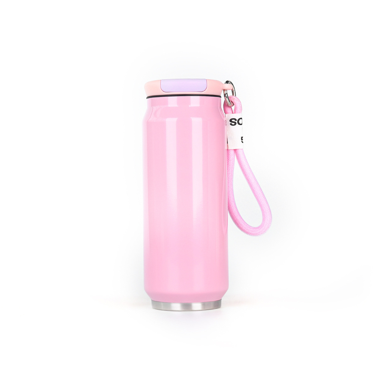 17 oz Can-Shaped Insulated Water Bottle W/ Handle Strap 4