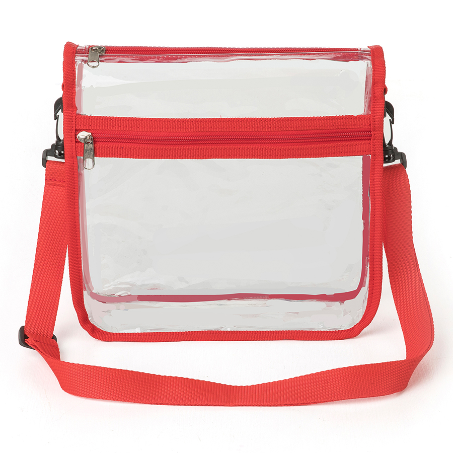 ClearPass Crossbody Bag w/ Front Zipper Pocket 10" x 2.5" 2