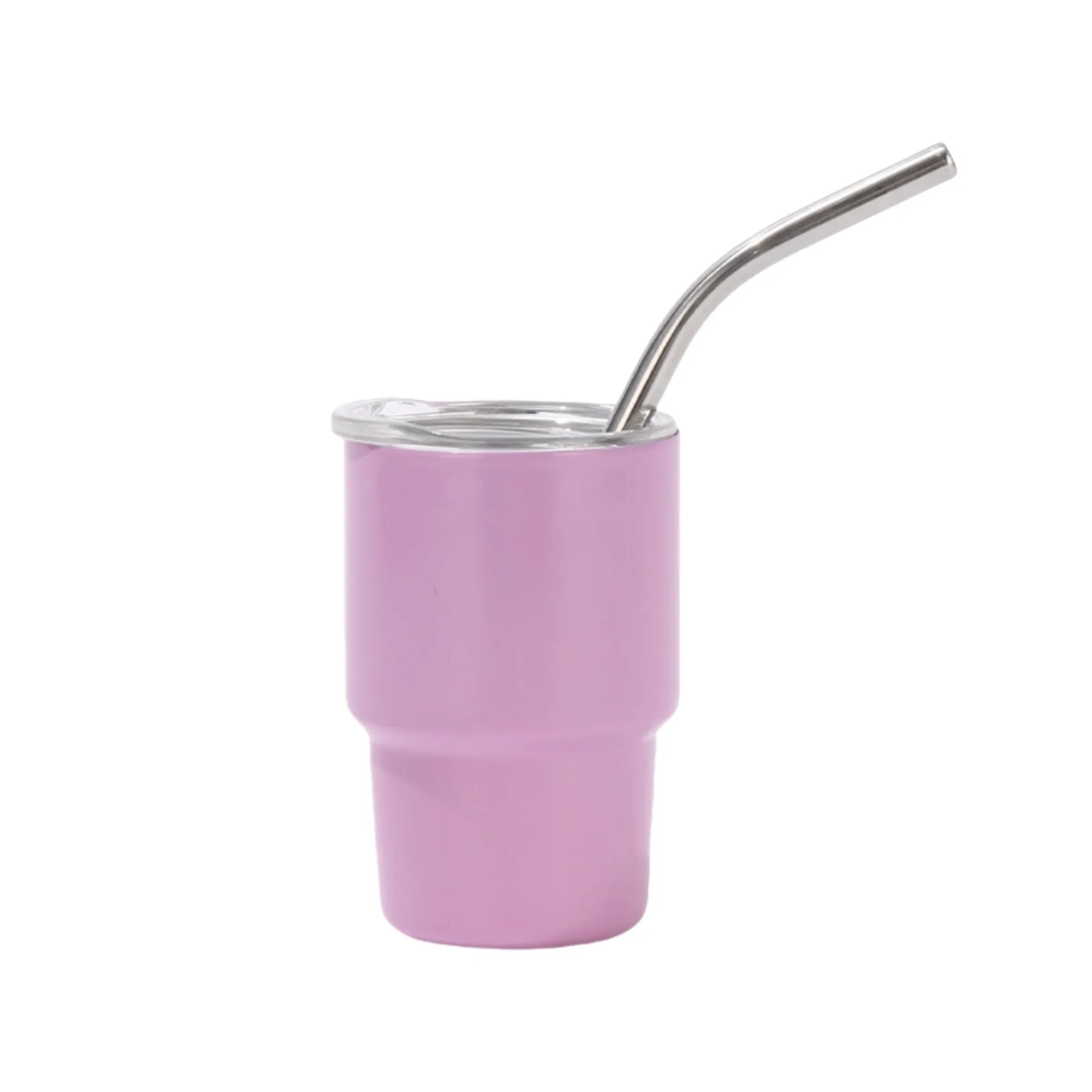 Mini Tumbler Shot Glass with Straw and Lid 18