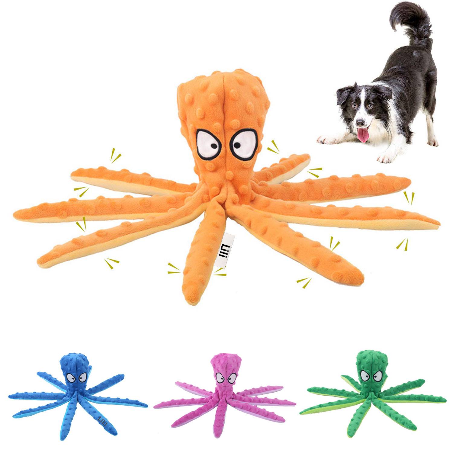 Squeaky Octopus Chew Toy For Pet