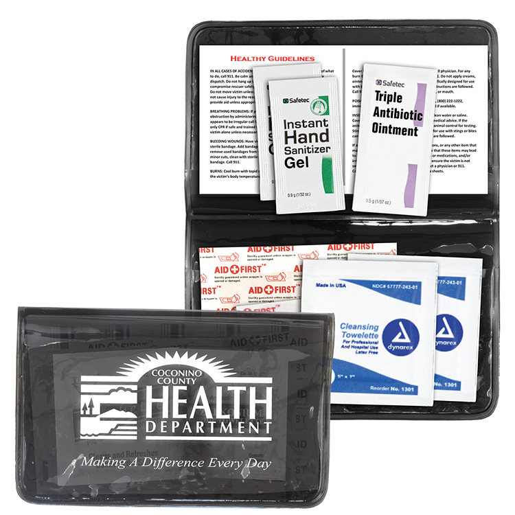 "Delilah" 12 Piece First Aid Kit In Colorful Vinyl Pouch 23
