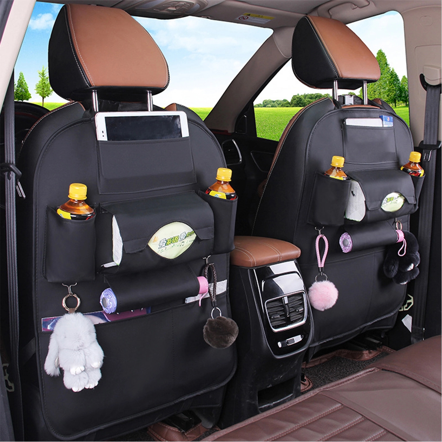 Car Backseat Storage Organizer Pu Leather 2