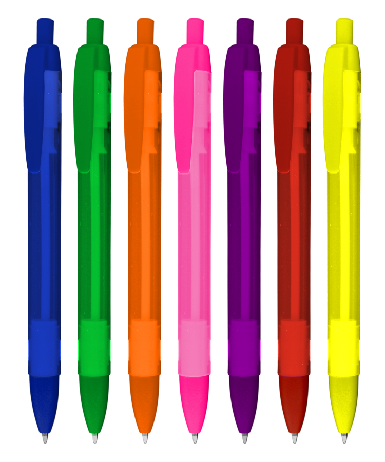 Certified Made USA - Frosted Click Pen with Solid Trim 3