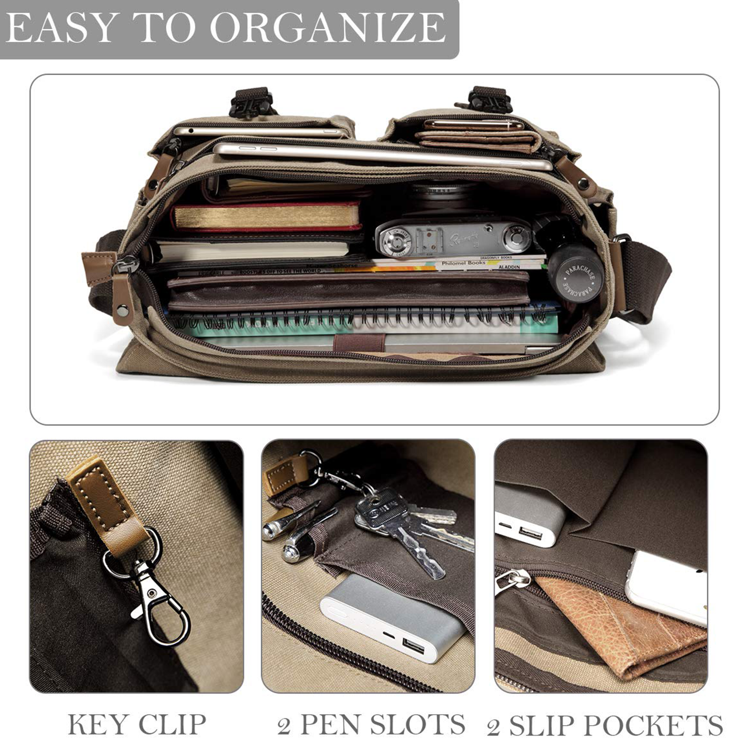 Laptop Briefcase Messenger Bag For Men 5