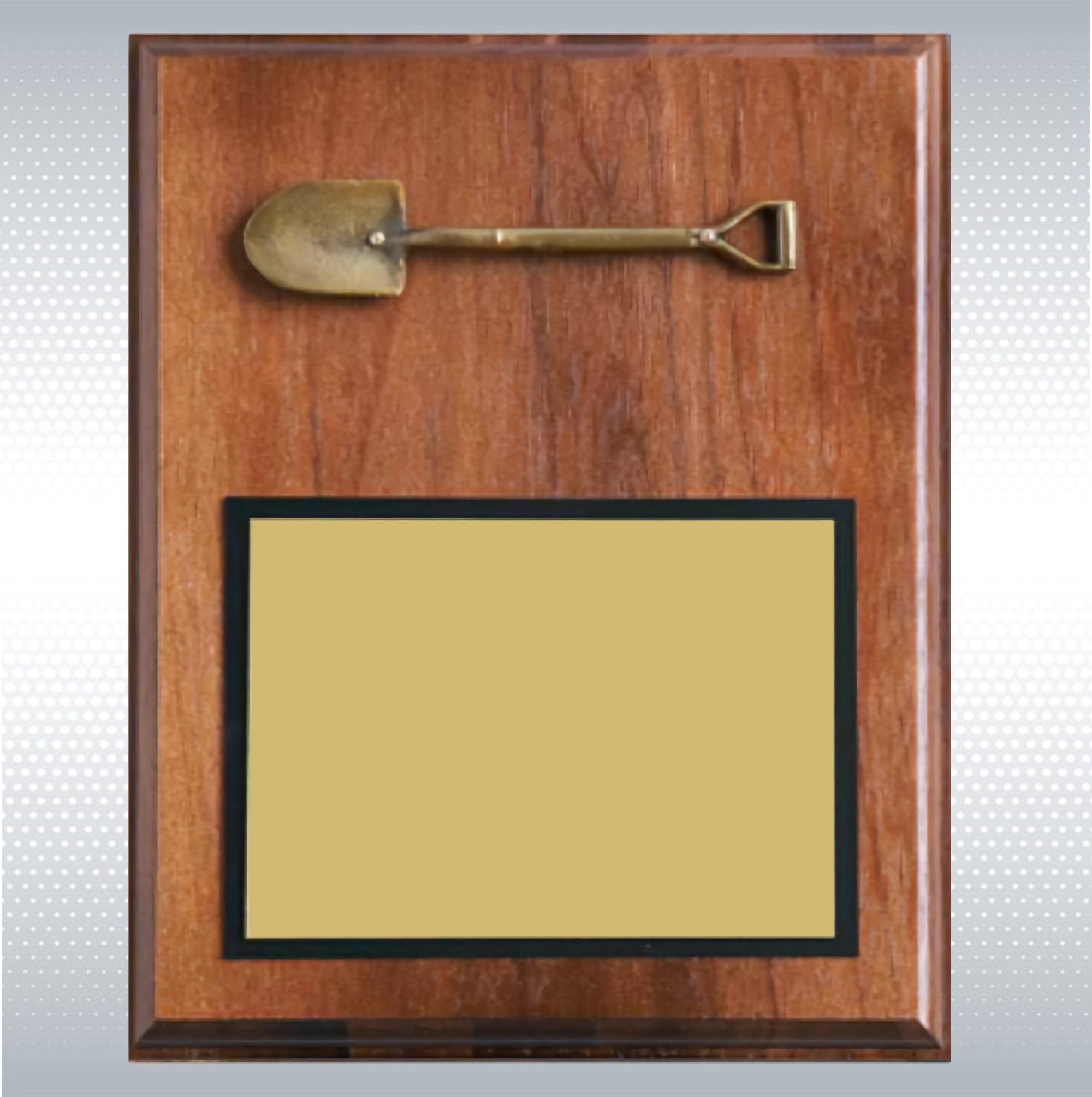 Walnut Wood Plaque w/ Shovel (8" X 10") 2