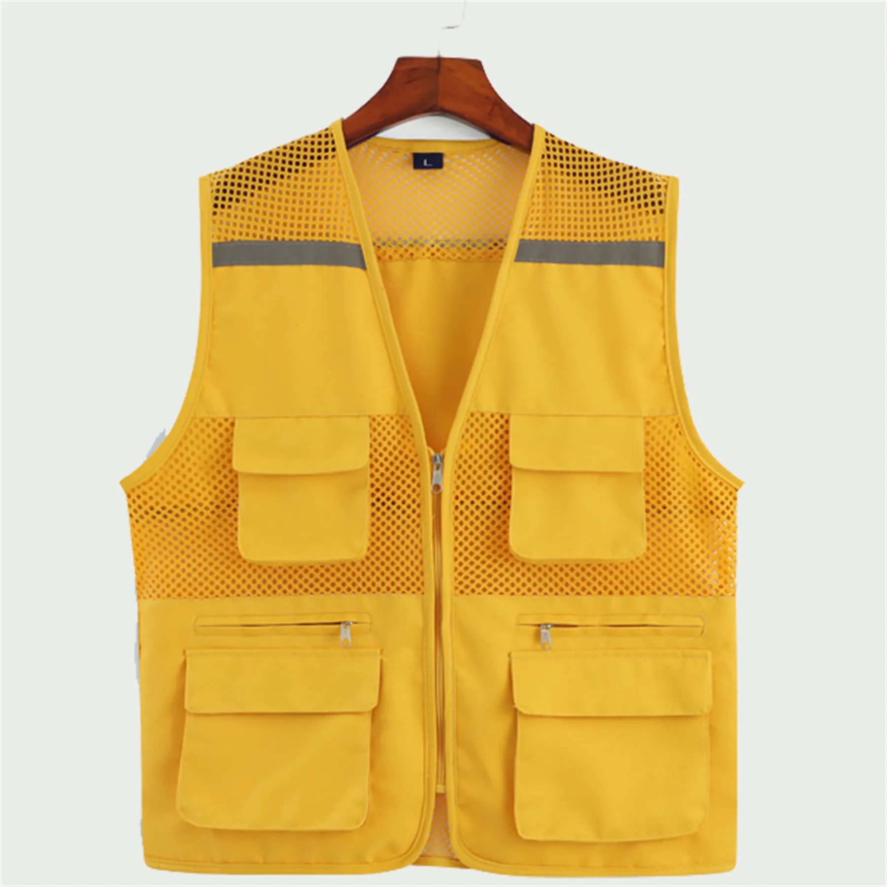 Reflective Safety Vest with Pockets and Zipper 8