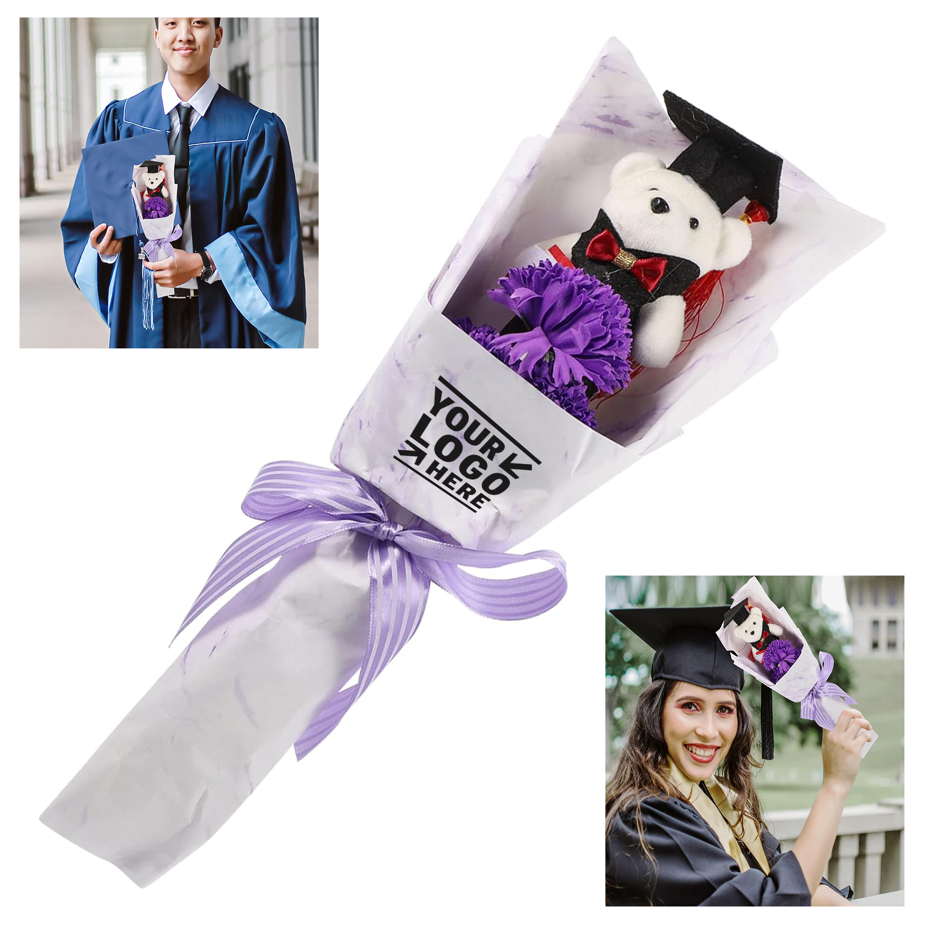 Graduation Bear Bouquet, custom award with logo imprint 2