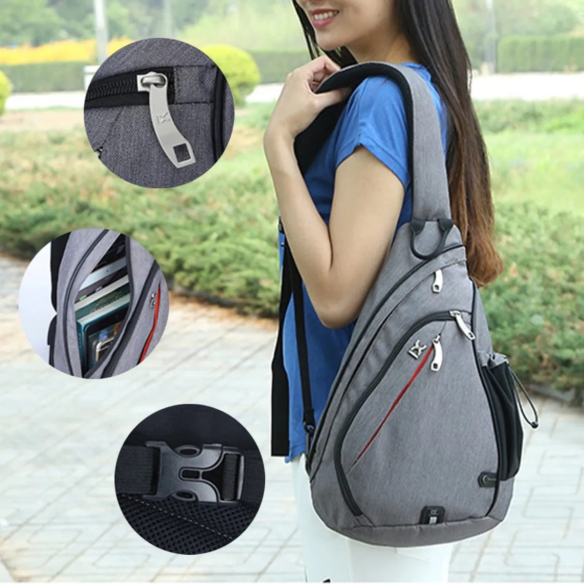 Large Capacity Hiking Travel Backpack Crossbody Sling Bag 3