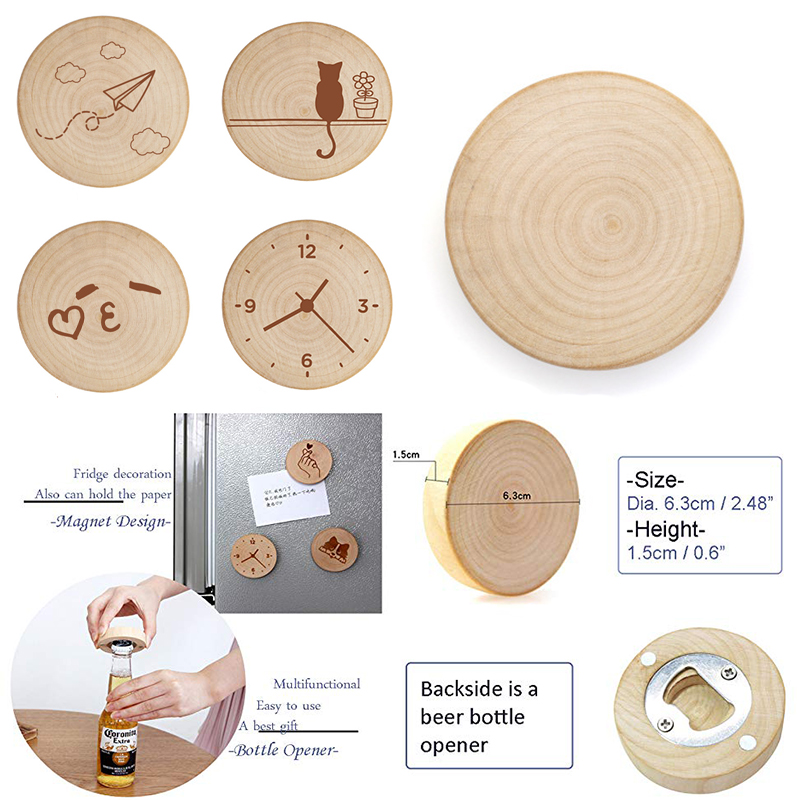 Wooden Fridge Magnet Bottle Opener 1
