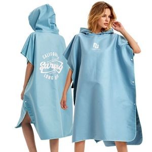 Microfiber Poncho Towel Surf Beach Wetsuit Changing Bath Robes 2