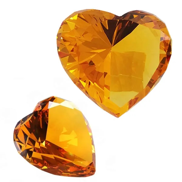 Red Heart Shaped Crystal Diamond Paperweight 12