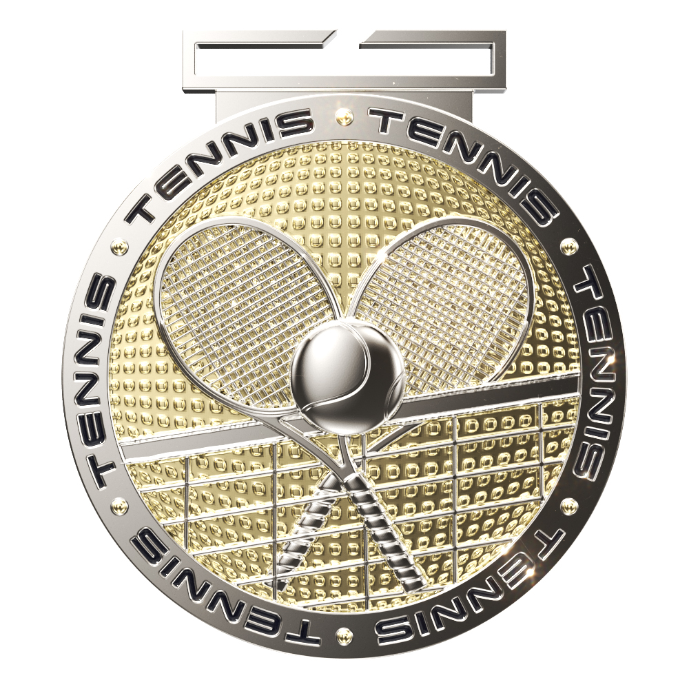 Tennis Dual Plated Medallion (3")