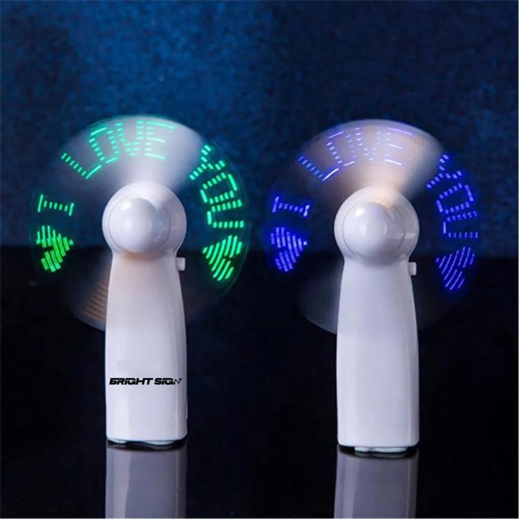 LED Mini Fan with Pre-Programmed Messages Light-Up Promotional Gift 1