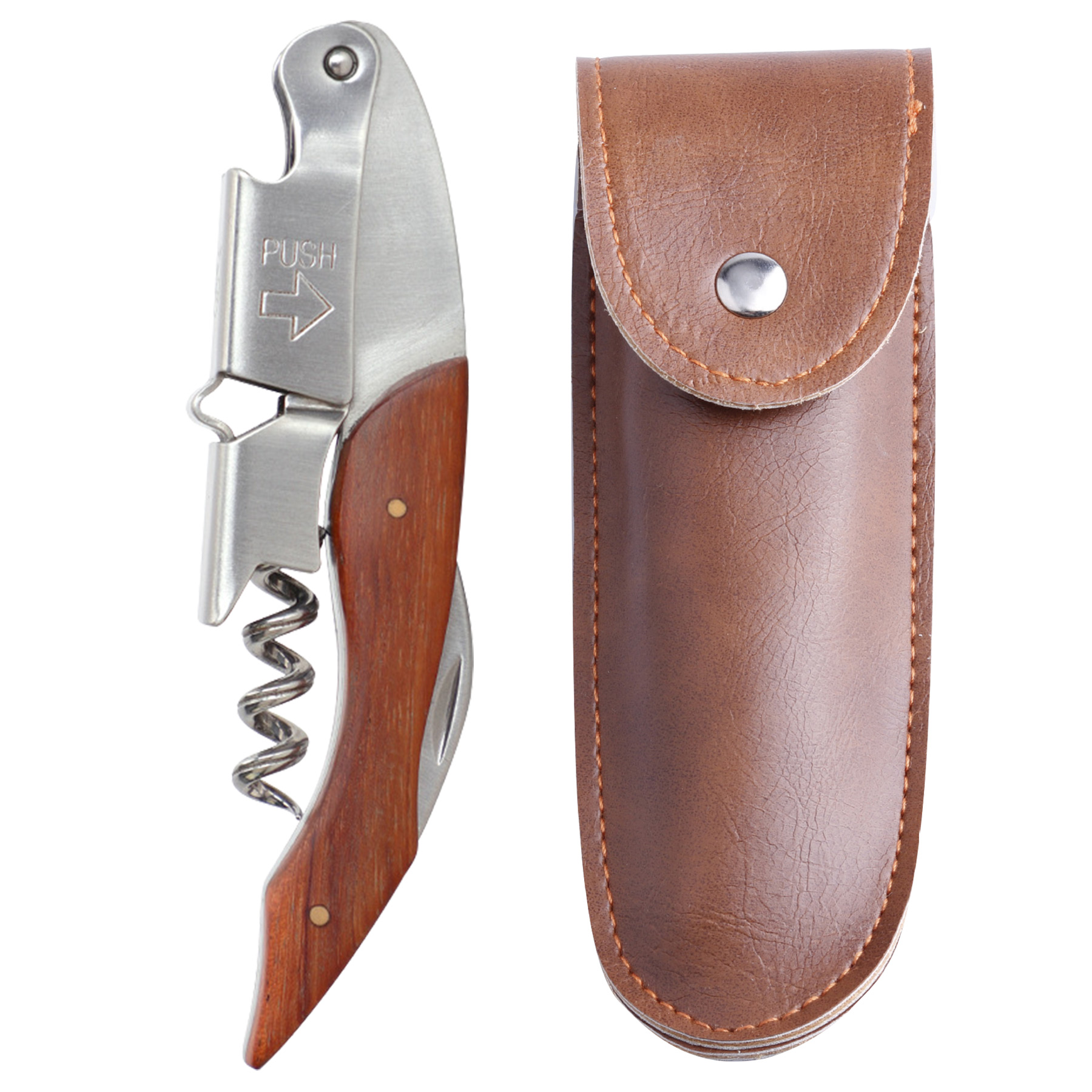 Wine Bottle Opener& Corkscrew Tool With Leather Case 9