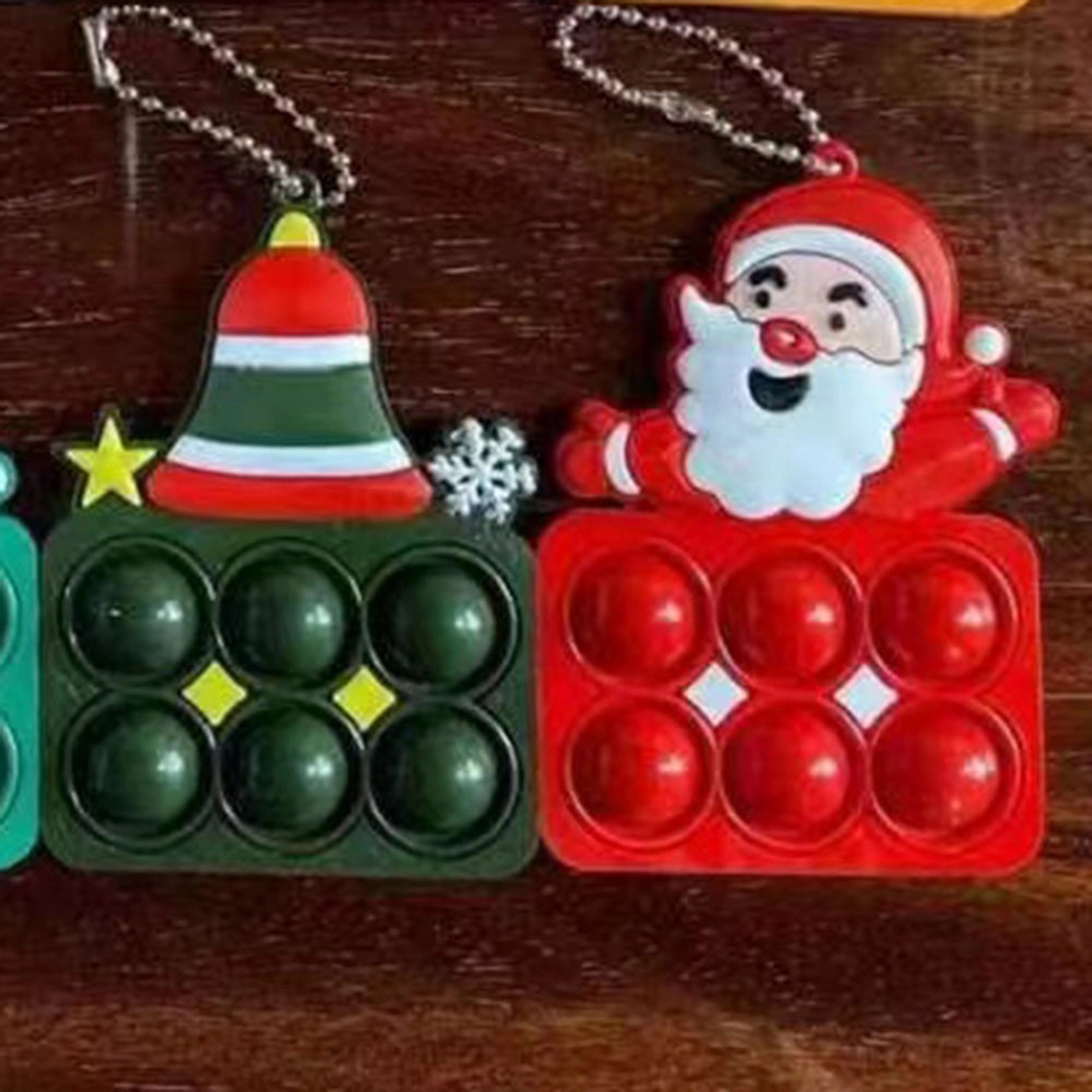 Christmas series Push Bubble Sensory Fidget Toy Keychain 2