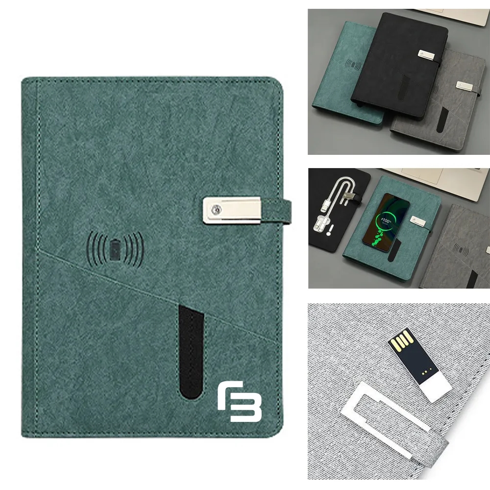 Wireless Charging Notebook With 8000mAh Power Bank & U disk 1