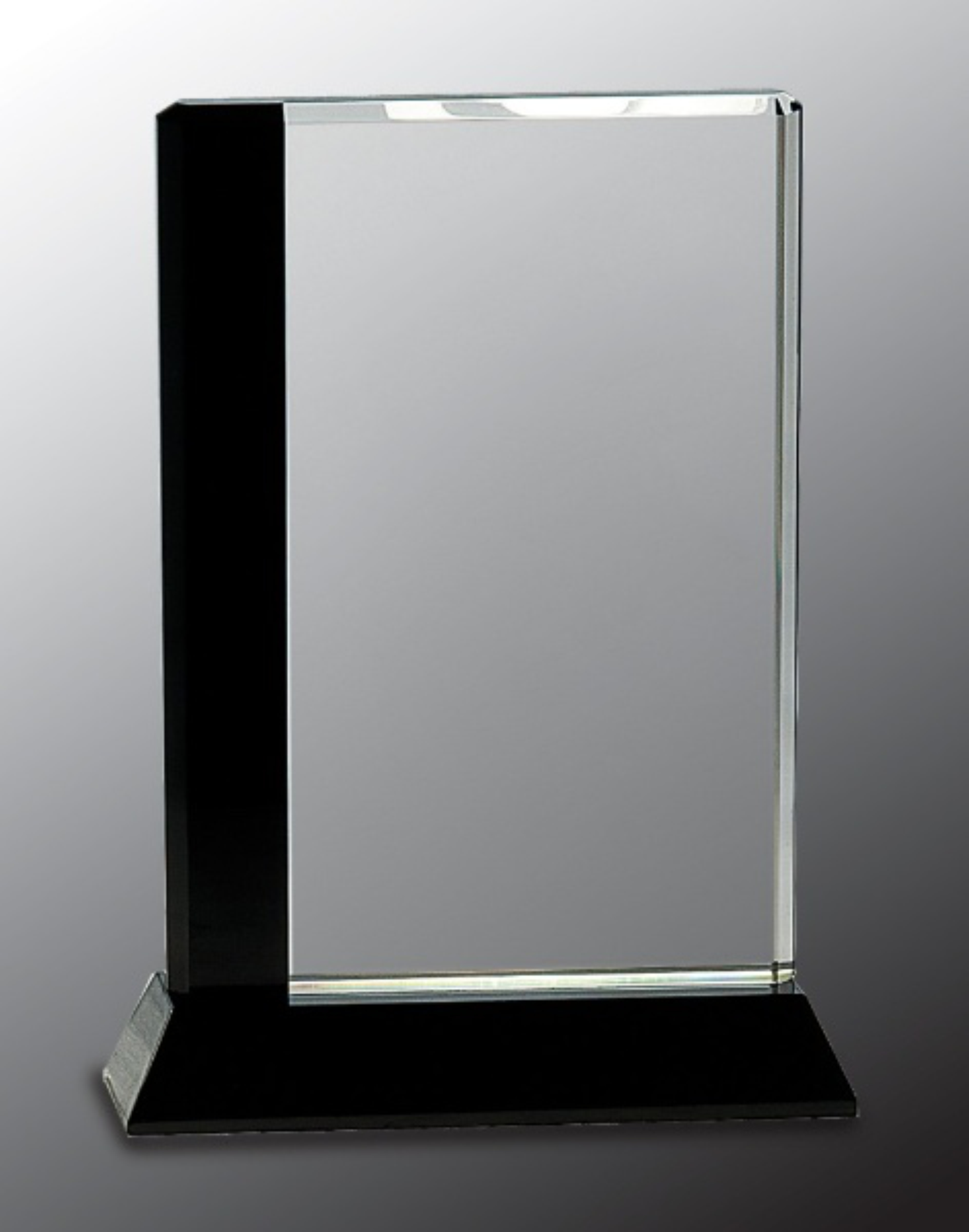 6 1/2" x 9" Black Edge Crystal on Black Base Crystal Award 3