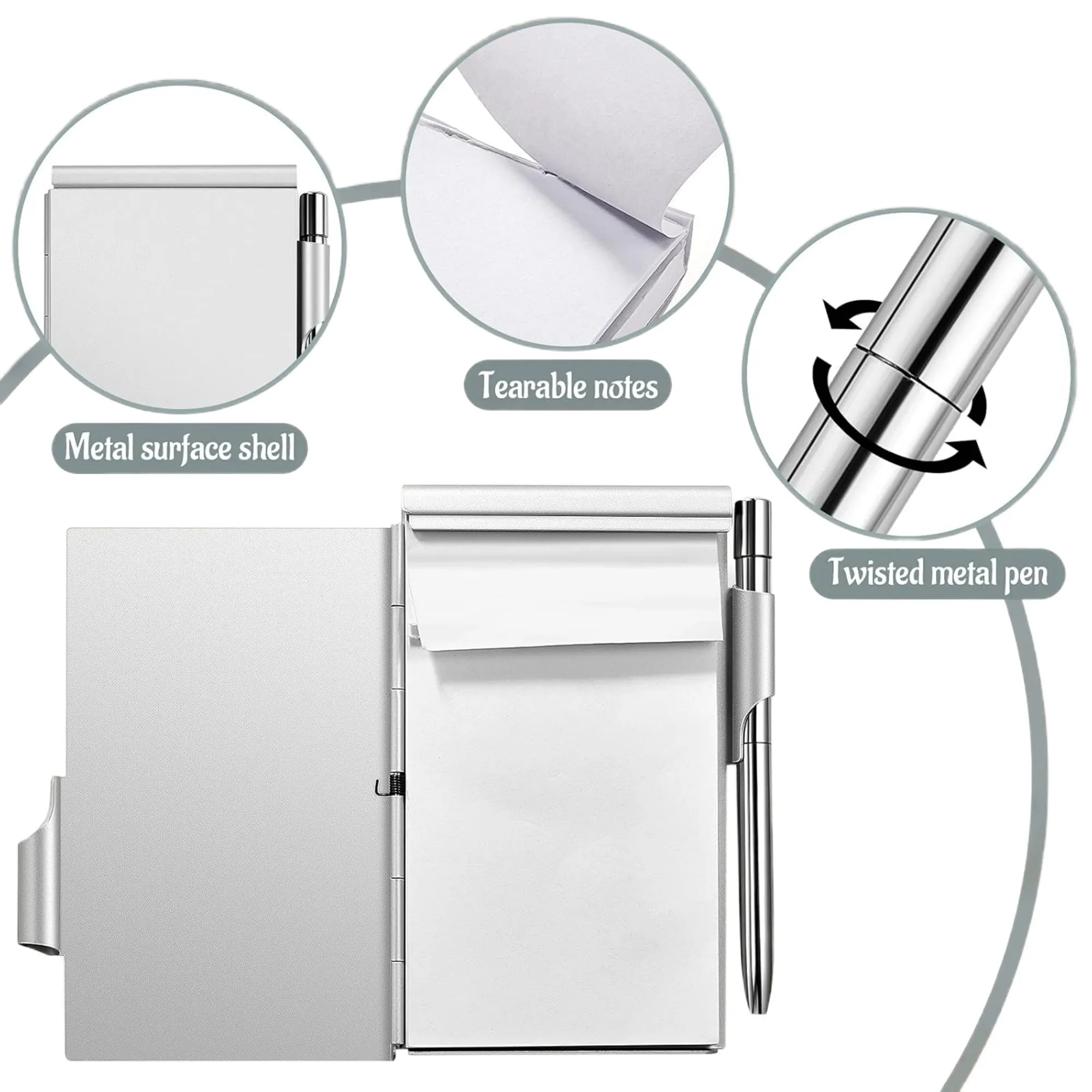 Premium Aluminum Notepad & Pen Set for Business 8