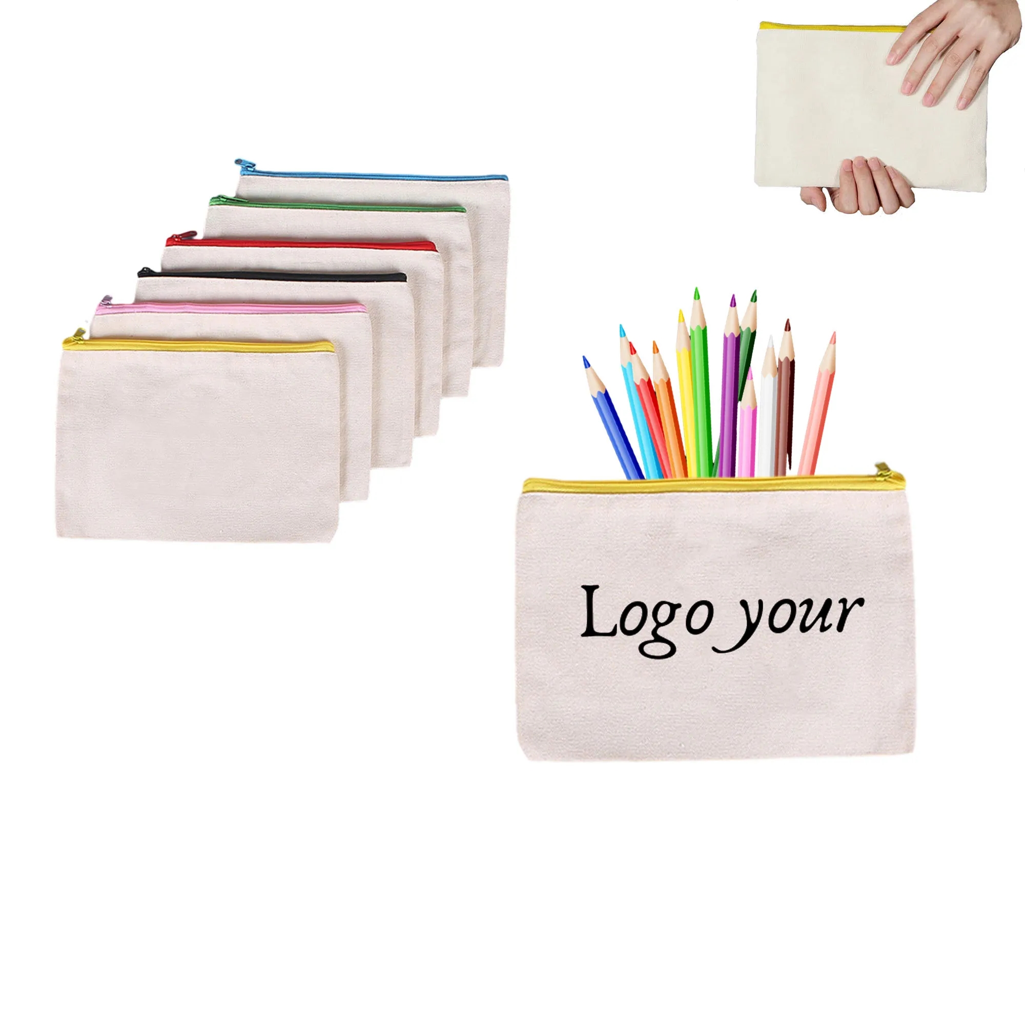 Canvas Zipper Stationery Pouch 2