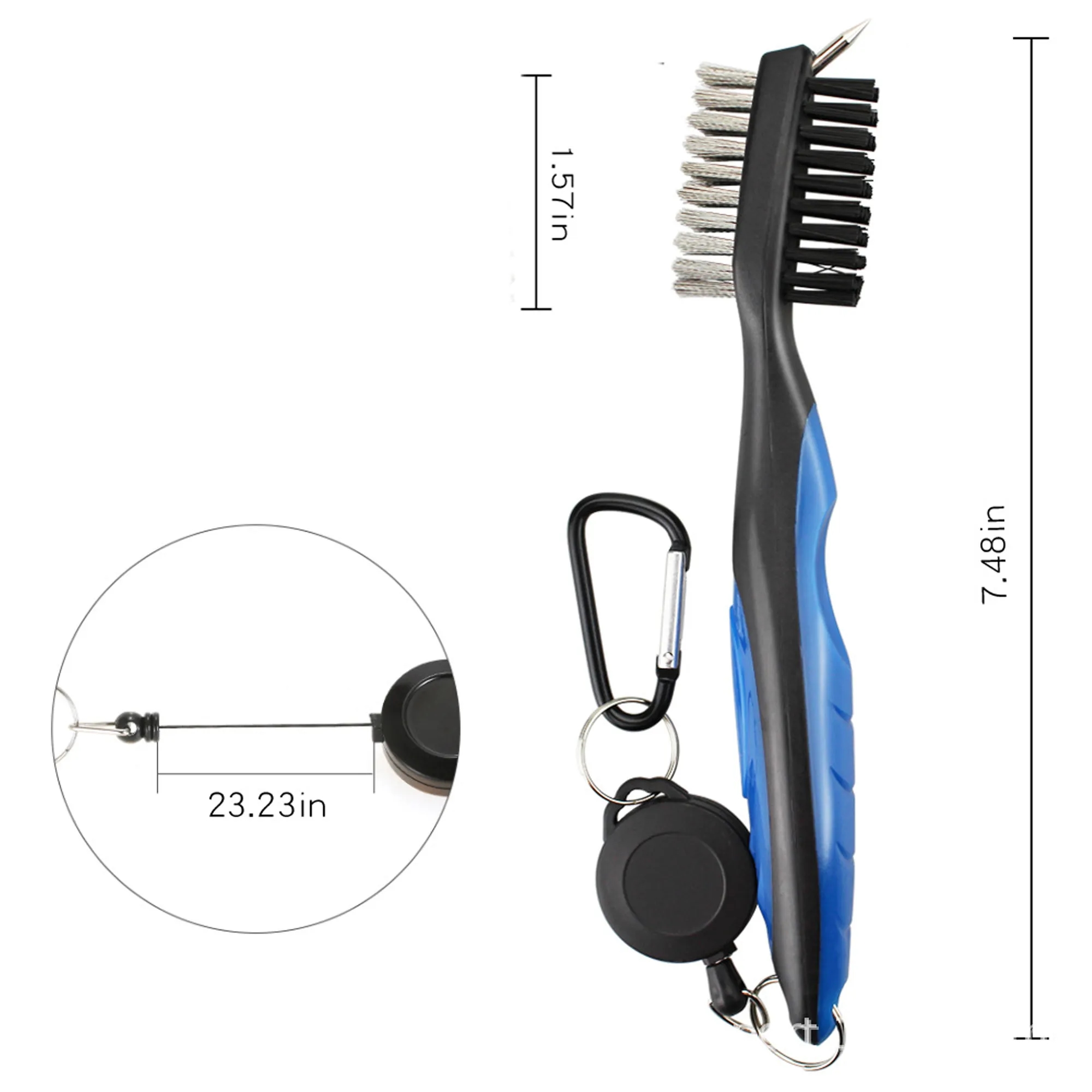 3 in 1 Golf Club Cleaning Brush with Retractable Aluminum Ca 3