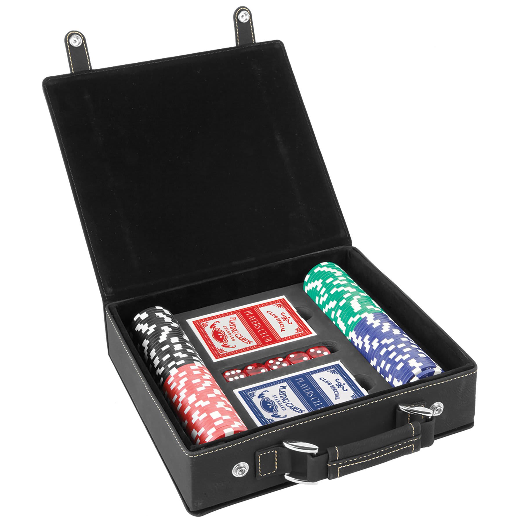 Laserable Leatherette 100 Chip Poker Set 4