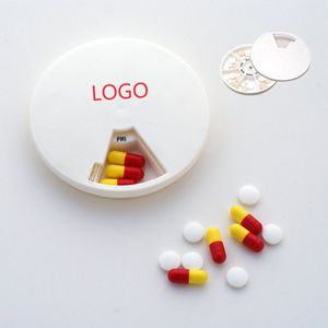 7 Day Round Pill Case With Easy Slide Spin 4