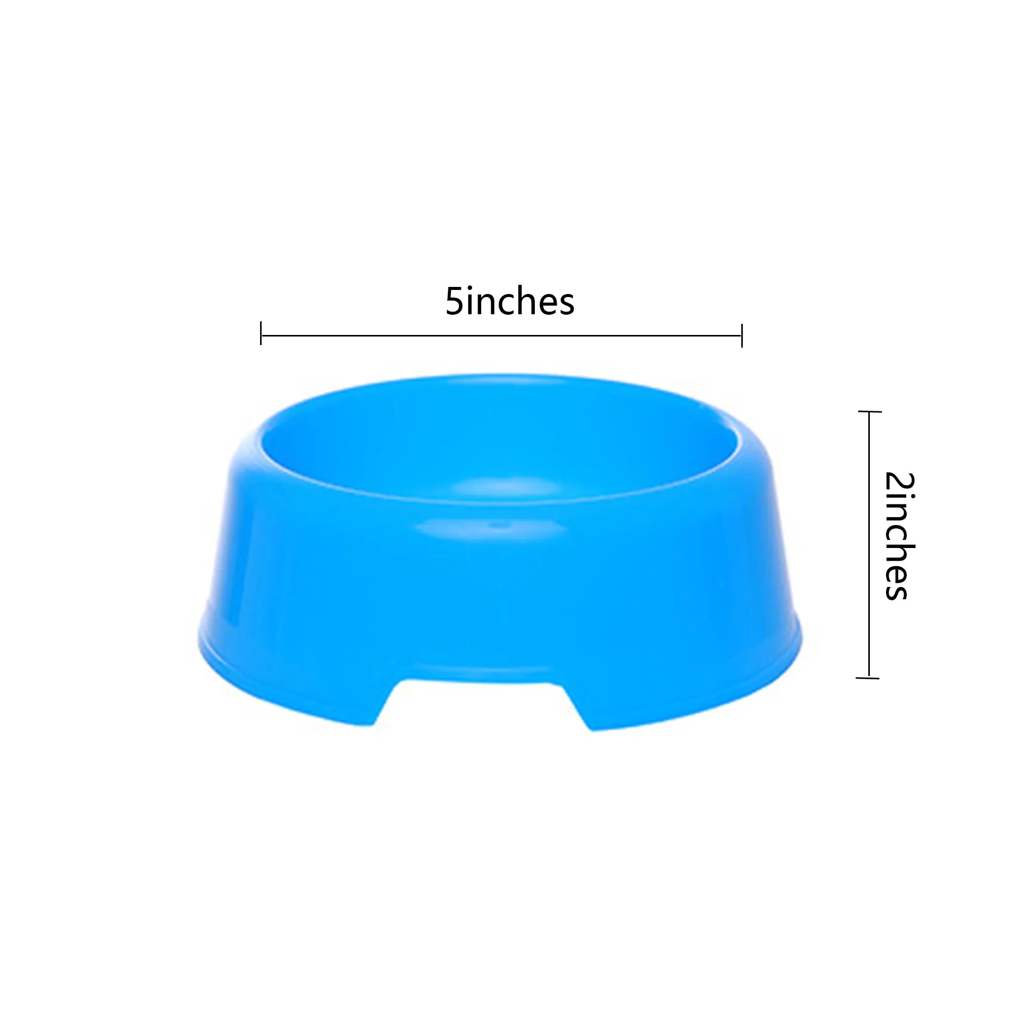 Solid Color Pet Bowls Candy-Colored Lightweight Plastic Sin 4
